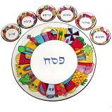 Jerusalem Hand-Painted Glass Seder Plate